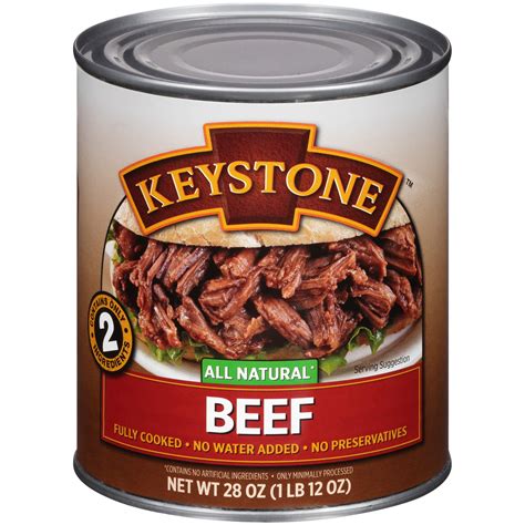 00 plus tax for about 2 pounds of beef (Keystone can is 28 ounces) before you go through the canning process and cooking the ground beef prior to canning. . Keystone meats
